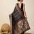 black silk blend printed saree with blouse
