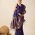 blue silk blend printed saree with blouse