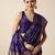 blue silk blend printed saree with blouse