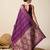 purple silk blend printed saree with blouse