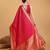 pink silk blend printed saree with blouse