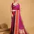 purple silk blend printed saree with blouse