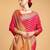 pink silk blend printed saree with blouse