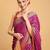 purple silk blend printed saree with blouse