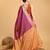 purple silk blend printed saree with blouse