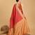 red silk blend printed saree with blouse