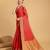 red silk blend printed saree with blouse