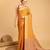 yellow silk blend printed saree with blouse