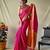 pink silk blend printed saree with blouse