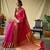 pink silk blend printed saree with blouse