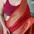 red silk blend printed saree with blouse