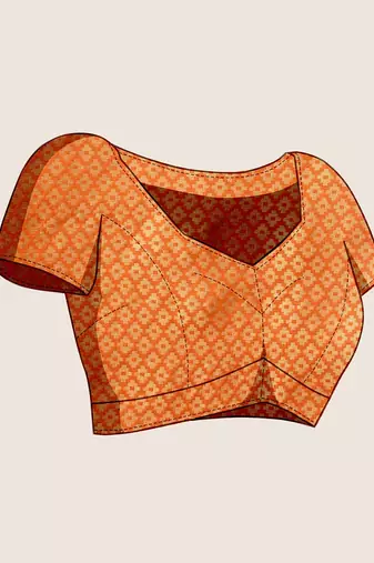pink silk blend printed saree with blouse