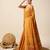 yellow silk blend printed saree with blouse