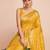yellow silk blend printed saree with blouse