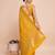 yellow silk blend printed saree with blouse