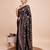 black silk blend printed saree with blouse