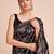 black silk blend printed saree with blouse
