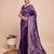 purple silk blend printed saree with blouse