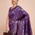 purple silk blend printed saree with blouse