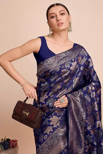 teal silk blend printed saree with blouse