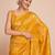 yellow silk blend printed saree with blouse