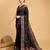 black silk blend printed saree with blouse