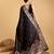 black silk blend printed saree with blouse