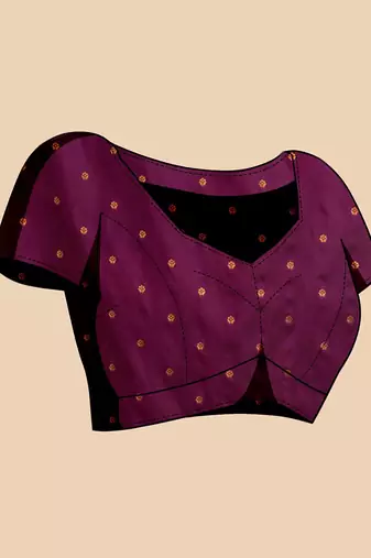 lavender silk blend printed saree with blouse