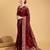 maroon silk blend printed saree with blouse