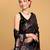 black silk blend printed saree with blouse