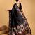black silk blend printed saree with blouse