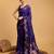 blue silk blend printed saree with blouse