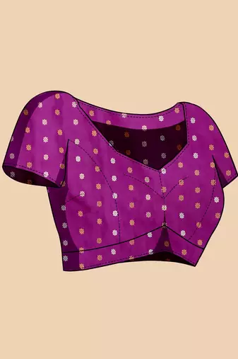lavender silk blend printed saree with blouse