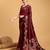 maroon silk blend printed saree with blouse