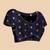 navy blue silk blend printed saree with blouse