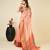 peach silk blend printed saree with blouse