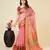 pink silk blend printed saree with blouse