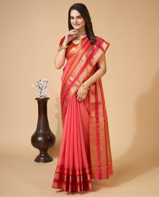 maroon chanderi printed saree with blouse 2