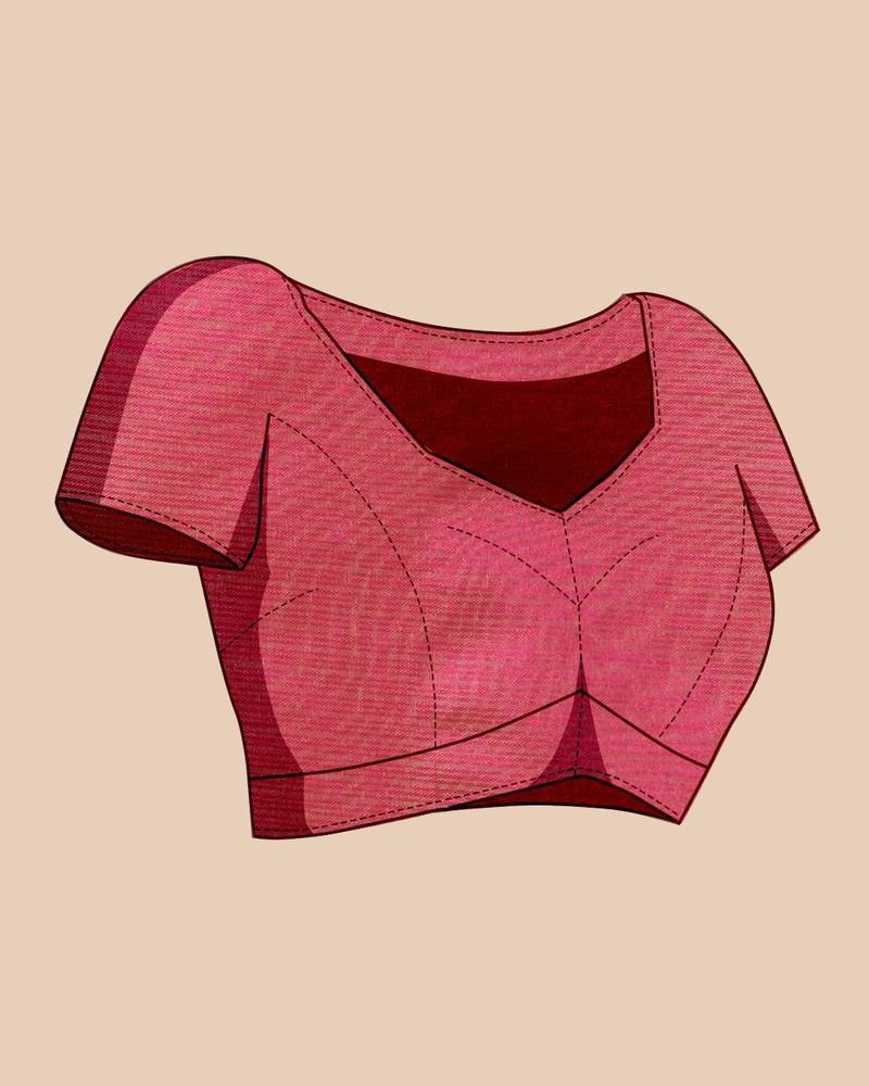 parrot green chanderi printed saree with blouse