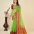 green chanderi printed saree with blouse