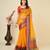 mustard chanderi printed saree with blouse
