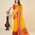 yellow chanderi printed saree with blouse