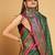 green silk blend printed saree with blouse