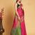pink silk blend printed saree with blouse