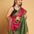 pink silk blend printed saree with blouse
