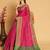 pink silk blend printed saree with blouse