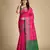 rani pink silk blend printed saree with blouse