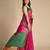 rani pink silk blend printed saree with blouse