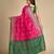 rani pink silk blend printed saree with blouse