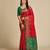 red silk blend printed saree with blouse